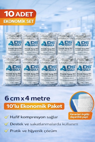 Elastik Sargı Bezi 6cm X 4m 10 Adet