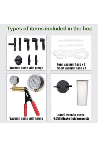 Motosiklet Fren Hava Alma Kiti Fren Sıvısı Hava Alma Aletleri El Tipi Vakum Pompası Test Cihazı