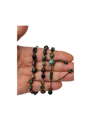 Kan Taşı Bileklik Makrome Ayarlı 675-6 Çok Renkli