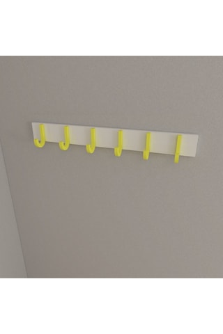 Hepsi3boyutlu Modern Duvar & Kapı Baston Askılık - 6 Adet Sarı J Askılık - Model No : 6 Sarı