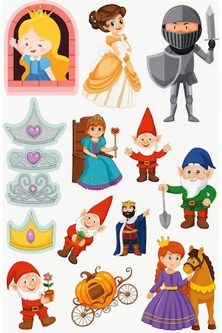 Prenses Temalı Sticker Kitabı - 60 Çıkartmalı Eğitici Etkinlik Kitabı -çocuklar İçin Aktivite Kitabı