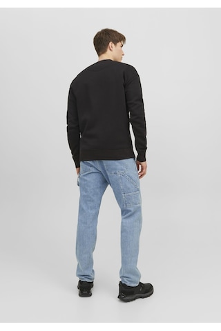 Jack & Jones Bisiklet Yaka Göğüs Baskılı Sweatshirt - Vesterbro 12241694 Black Siyah