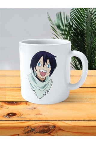 Noragami Beyaz Baskılı Kupa Bardak Kişiye Özel Model 3 Çok Renkli