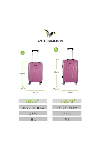 Vegmann Vela Violet 2'li Valiz Seti Orta Boy ,kabin Boy Çok Renkli