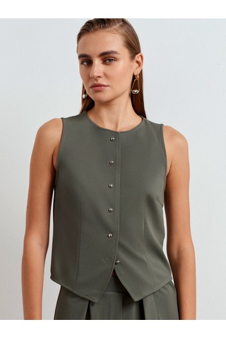 Dilvin 50528 Pens Detaylı Yelek-çağla Çağla