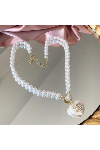 Kalp İncili Princess Gold Çelik Set Çok renkli