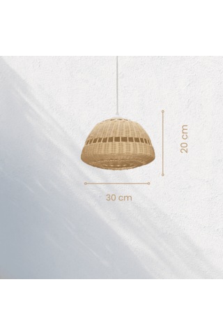 Santo Rattan Bambu Sarkıt Avize 30 Cm Bambu