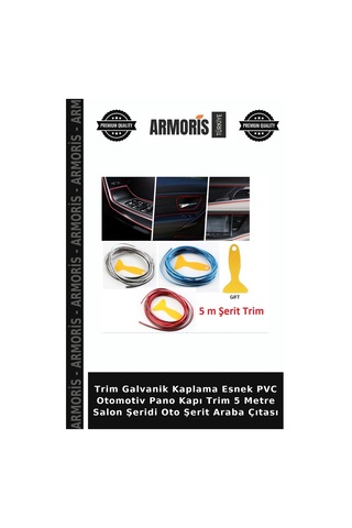 Trim Galvanik Kaplama Esnek Pvc Otomotiv Pano Kapı Trim 5 Metre Salon Şeridi Oto Şerit Araba Çıtası