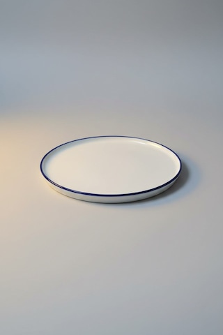 6'lı Toledo Servis Tabağı 24cm Rim Lacivert Rinart Krem