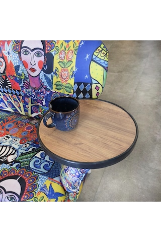 Koltuk Yanı Sehpa Oval Yuvarlak Yan Sehpa 5096