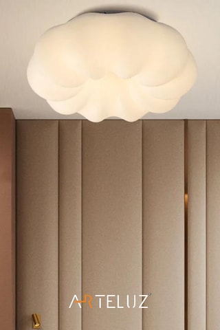 Luxury Bulut Model Modern Plafonyer Avize 55 Cm Beyaz