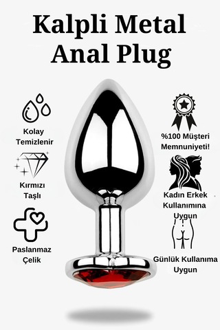 Kayganlaştırıcı Jel Ve Hediye Kalpli Plug - 100ml Jel Ve 7 Cm Plug Set