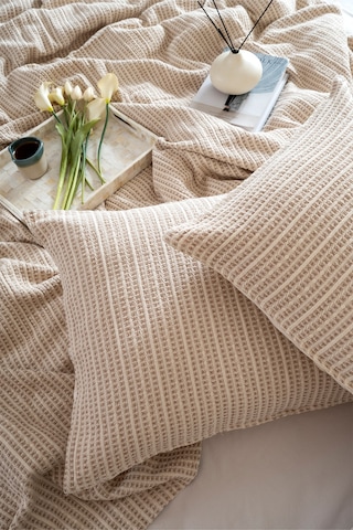 Boho Waffle-bej Tek Kişilik 160x240 Yatak Örtüsü 50x70 - 1 Ad Yastık Kılıfı 7041a