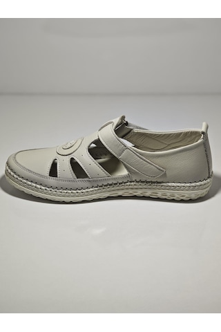 Voyager Z520 Kadın Günlük Deri Comfort Sandalet Krem
