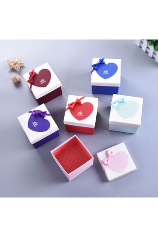 Sones Kağıt Sevgililer Günü Hediye Kutusu Fiyonklu, Özellikler: 10x10x10cm Mavi