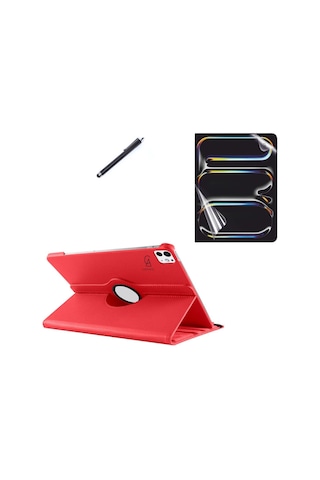 Apple Uyumlu iPad Pro 13 Inç 2024 M4 A2925-a2926 Dönebilen Tablet Kılıfı + Ekran Koruyucu + Tablet Kalem