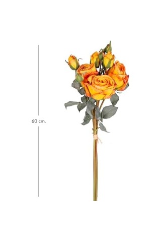 Yapay Gül Demeti 3 Dallı Turuncu 60 Cm.