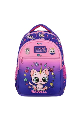 Waddell İlkokul Sırt Çantası ve Beslenme Çantası Kedi Mor-Pembe