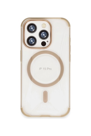 Joko Apple iPhone Uyumlu 15 Pro Hilton Magsafe Kapak - Gold Altın