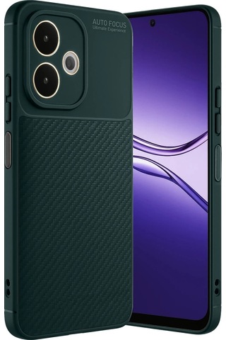 Oppo A5 Pro 4g Kılıf Auto Focus Karbon Kapak - Koyu Yeşil