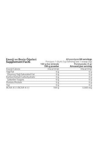 Hardline Nutrition Bcaa 4:1:1 300 Gr Aromasız