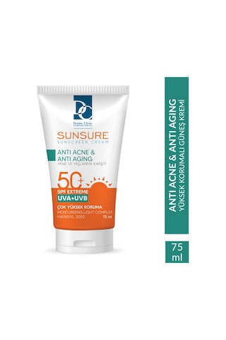 Dermo Clean Sunsure Anti Akneli Cilt Güneş Kremi SPF 50+ 75 ML