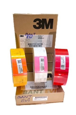 3m 983 Kırmızı Reflektif Bant 15mt Tüvtürk Onaylı Reflektör Şerit
