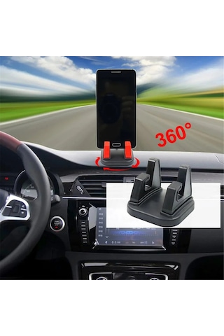 Yifomall Araç İçin 360 Derece Döner Telefon Tutucu, Sabitleyici, Abs+plastik+gümüş, Siyah, 6x6x4.5cm, Akıllı Telefon Ve Tablet Uyumlu