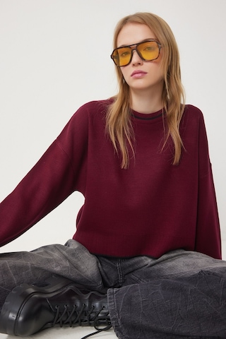 Cloudy Kids Kadın Bisiklet Yaka Triko Basic Kazak Günlük Kullanım Mevsimlik Bordo - 665310242 Bordo