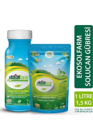 Ekosol Farm 1 L Sıvı Solucan Gübresi + 1.5 KG Hobi Katı Gübre