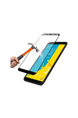 Galaxy J6 Zore Kenarları Kırılmaya Dayanıklı Cam Ekran Koruyucu