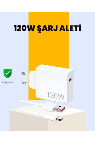 120 Watt Type C Hızlı Şarj Cihazı Reno 4 5 6 Uyumlu Standart