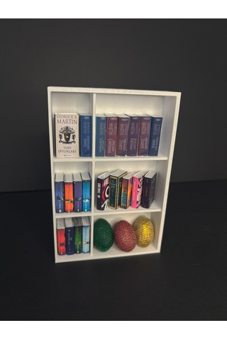 Minyatür Kitaplık El Yapımı Mini Kitap Ve Figürlü Dekoratif Kitaplık Koleksiyonluk