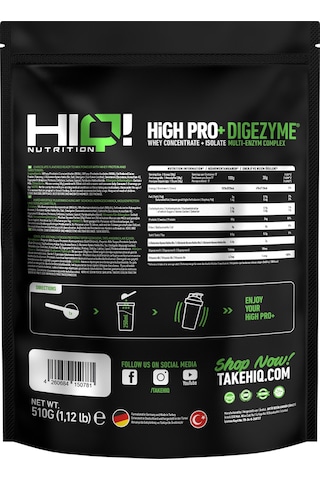 Hıq High Pro+ 510gr Double Mılk Chocolate Flavored