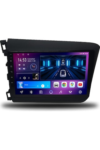 Caros Honda Civic Fb7 2012-2015 Uyumlu Android Multimedya 4gb Ram 32gb Hafıza 9"