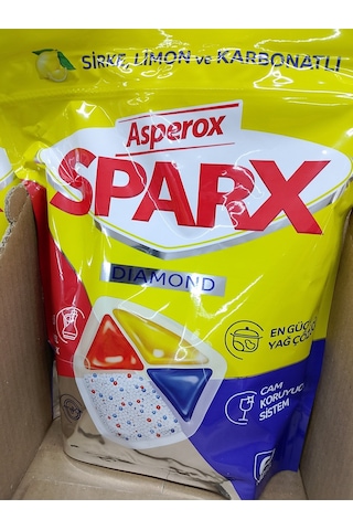 60 Lı Kapsül Asperox Sparx Diamond Bulaşık Makinesi Tableti Sirke Limon Karbonatlı