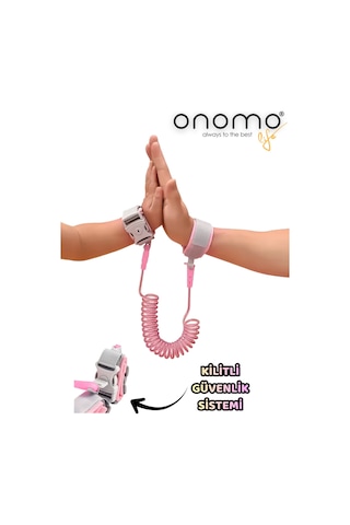 Life Pembe Kilitli Çocuk Bebek Kaybolma Önleyici Yürüyüş Emniyet Kemeri Anne Bileklik Kelepçesi