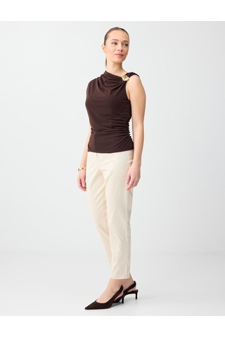 Jimmy Key Jimmy Key Taş Yüksek Bel Normal Paça Dokuma Gabardin Pantolon 6sw185520928