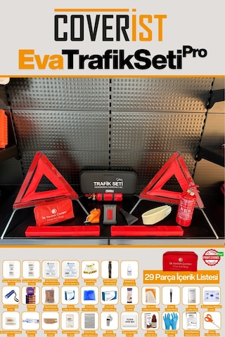 Eva Trafik Seti Plus - 1 Kg Yangın Tüpü - 4 Yıllık - Siyah - Gold Paket