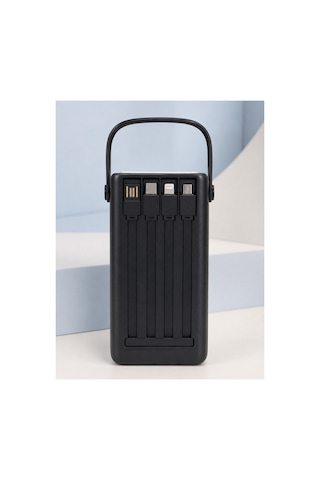 Astraltech Led Aydınlatmalı Powerbank 50.000 Mah 22,5 W Hızlı Şarj 4 Dahili Kablolu Dijital Pil Göst Çok Renkli
