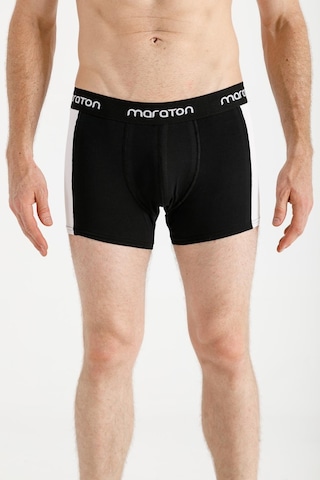 Maraton Sportswear Ekstra Slim Erkek Düz Paça Basic Siyah-Siyah Boxer 20395-Siyah-Siyah Siyah - Siyah