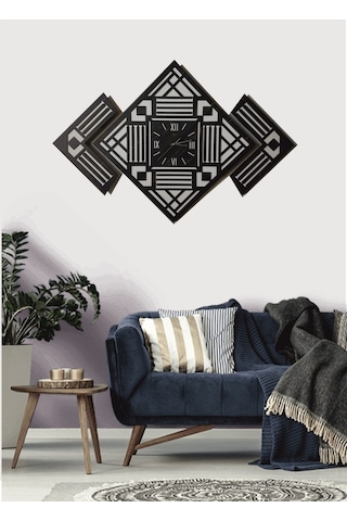 Duvar Saati Ahşap 100 X 70 Cm Siyah