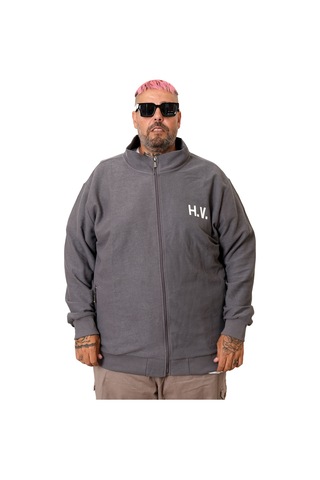 Mode Xl Büyük Beden Erkek Hırka Neverregret U25814 Füme