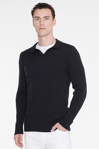 Ac&Co / Altınyıldız Classics Erkek Lacı Standart Fit Normal Kesim Polo Yaka Jakarlı Triko Kazak