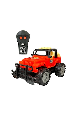 Çocuk Safari Arazi Aracı Uzaktan Kumandalı Yarım Fonksiyon Ileri Geri Oyuncak Jeep Jip Araba - Turuncu