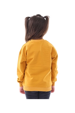 Zuzunga Basic Bisiklet Yaka Şardonlu Çocuk Sweatshirt 3-10 Yaş Hardal