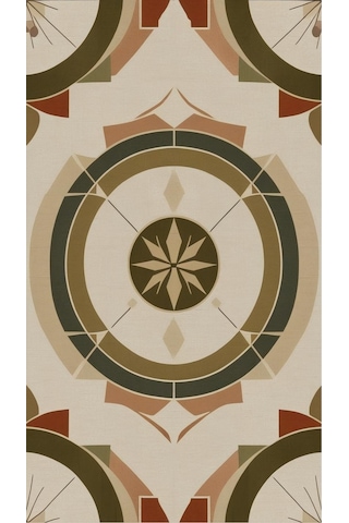 Bohem Tablo Dairesel Simetri Geometrik, Toprak Tonlarında, Bohem Duvar Sanatı Çerçevesiz Poster