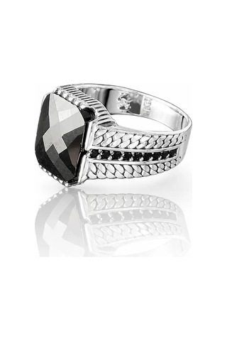 Nur Silver Gümüş Erkek Yüzük - Nur-yz83541