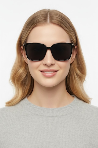 Daniel Klein Dk4337-1 Siyah Slim Edge Grande Kare Model Kadın Güneş Gözlüğü Siyah - Gold