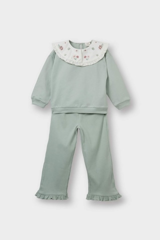 Defacto Kız Bebek 2li Takım Büyük Yaka Sweatshirt Eşofman Altı F6299a525wngn1123 Yeşil